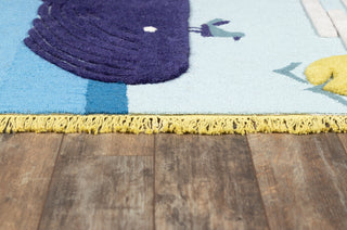 Momeni Atticus ATC-2 Blue Area Rug by Novogratz Close up