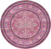 Unique Loom Austin T-B150A Pink Area Rug Round Top-down Image