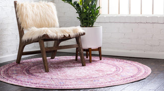 Unique Loom Austin T-B150A Pink Area Rug Round Lifestyle Image