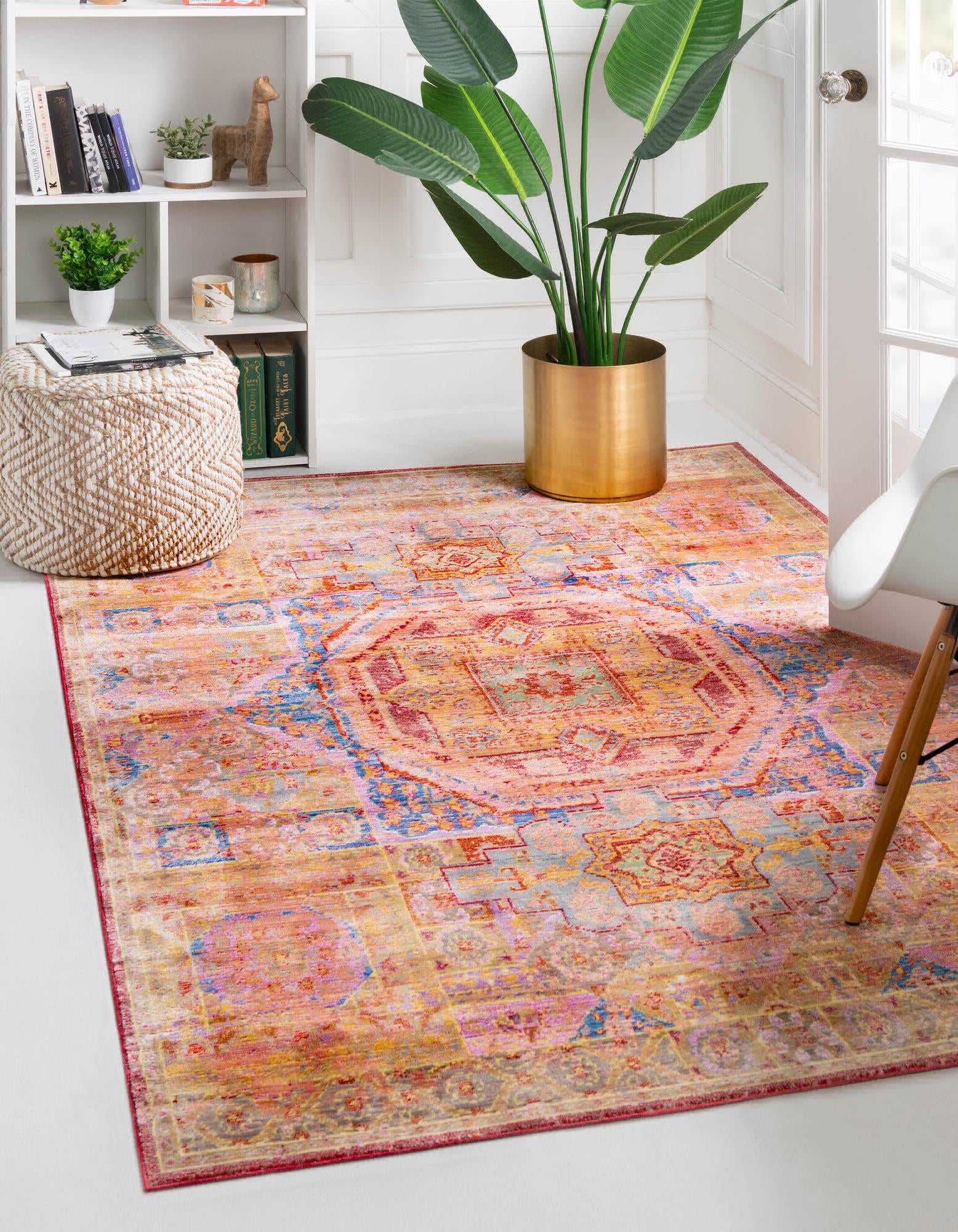 Unique Loom Austin T-B207C Peach Area Rug – Incredible Rugs and Decor