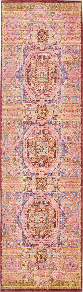 Unique Loom Austin T-B207C Peach Area Rug Runner Top-down Image