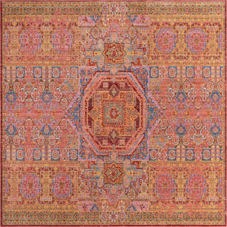 Unique Loom Austin T-B207C Peach Area Rug Square Top-down Image