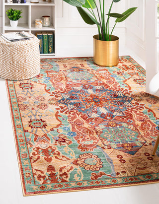 Unique Loom Austin T-B210A Peach Area Rug Rectangle Lifestyle Image Feature