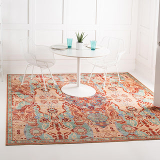 Unique Loom Austin T-B210A Peach Area Rug Square Lifestyle Image