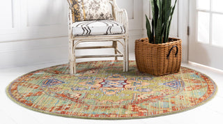 Unique Loom Austin T-B213B Light Green Area Rug Round Lifestyle Image