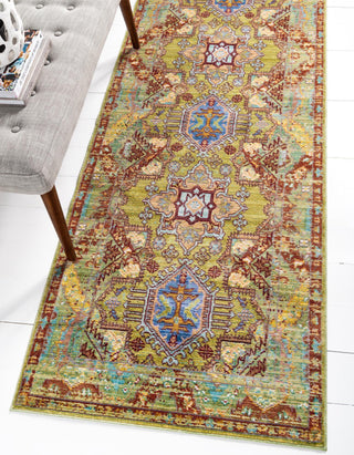 Unique Loom Austin T-B213B Light Green Area Rug Runner Lifestyle Image