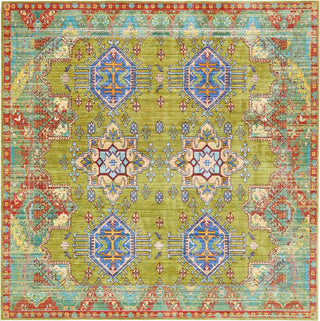 Unique Loom Austin T-B213B Light Green Area Rug Square Lifestyle Image