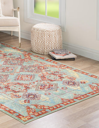 Unique Loom Austin T-B214B Green Area Rug Rectangle Lifestyle Image