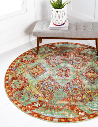 Unique Loom Austin T-B214B Green Area Rug Round Lifestyle Image