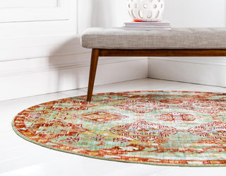 Unique Loom Austin T-B214B Green Area Rug Round Lifestyle Image