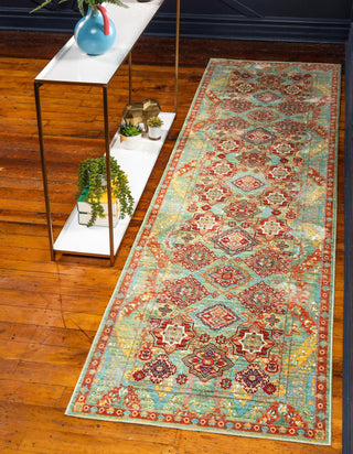 Unique Loom Austin T-B214B Green Area Rug Runner Lifestyle Image