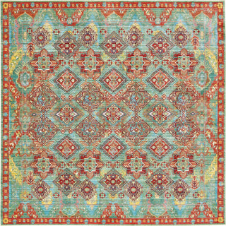 Unique Loom Austin T-B214B Green Area Rug Square Lifestyle Image