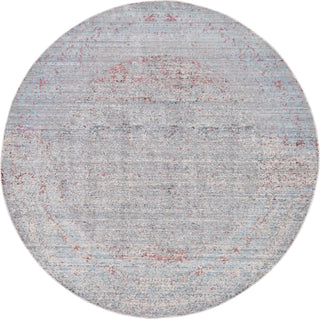 Unique Loom Austin T-E320C Gray Area Rug Round Top-down Image