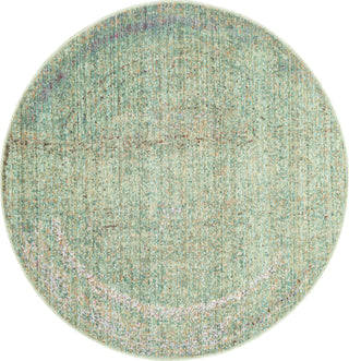 Unique Loom Austin T-E320C Green Area Rug Round Top-down Image