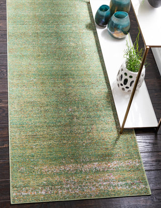 Unique Loom Austin T-E320C Green Area Rug Runner Lifestyle Image