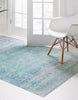 Unique Loom Austin T-E320C Light Blue Area Rug Rectangle Lifestyle Image