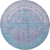 Unique Loom Austin T-E320C Light Blue Area Rug Round Top-down Image