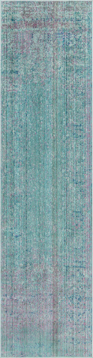 Unique Loom Austin T-E320C Light Blue Area Rug Runner Top-down Image