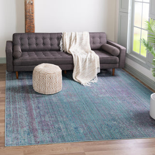 Unique Loom Austin T-E320C Light Blue Area Rug Square Lifestyle Image