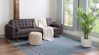 Unique Loom Austin T-E320C Light Blue Area Rug Square Lifestyle Image