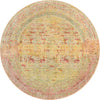 Unique Loom Austin T-E320C Yellow Area Rug Round Top-down Image