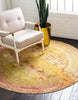 Unique Loom Austin T-E320C Yellow Area Rug Round Lifestyle Image