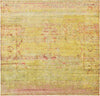 Unique Loom Austin T-E320C Yellow Area Rug Square Top-down Image