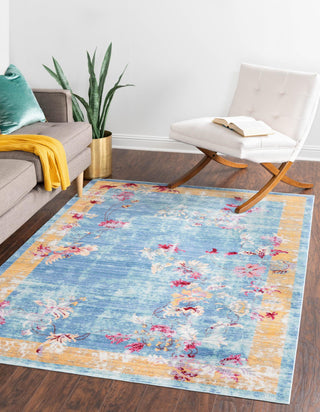 Unique Loom Austin T-E826a Blue Area Rug Rectangle Lifestyle Image Feature