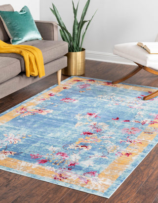 Unique Loom Austin T-E826a Blue Area Rug Rectangle Lifestyle Image