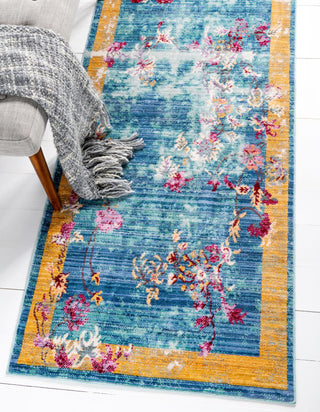 Unique Loom Austin T-E826a Blue Area Rug Runner Lifestyle Image