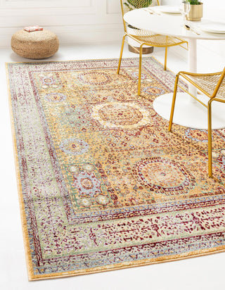 Unique Loom Austin T-G010A Gold Area Rug Rectangle Lifestyle Image Feature