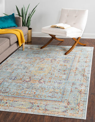 Unique Loom Austin T-G012A Light Blue Area Rug Rectangle Lifestyle Image