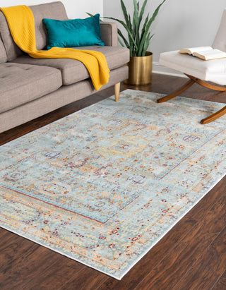 Unique Loom Austin T-G012A Light Blue Area Rug Rectangle Lifestyle Image