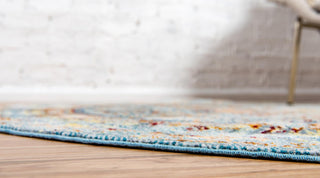 Unique Loom Austin T-G012A Light Blue Area Rug Round Lifestyle Image