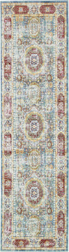 Unique Loom Austin T-G016A Blue Area Rug Runner Top-down Image
