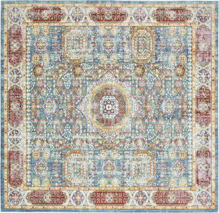 Unique Loom Austin T-G016A Blue Area Rug Square Lifestyle Image