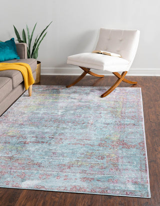 Unique Loom Austin T-G586A Blue Area Rug Rectangle Lifestyle Image Feature