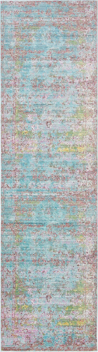 Unique Loom Austin T-G586A Blue Area Rug Runner Top-down Image