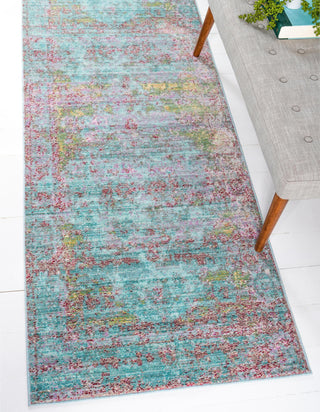 Unique Loom Austin T-G586A Blue Area Rug Runner Lifestyle Image