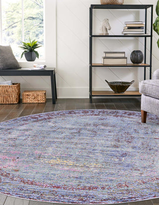 Unique Loom Austin T-G589A Violet Area Rug Round Lifestyle Image