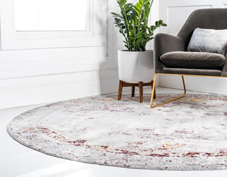 Unique Loom Austin T-H101B Gray Area Rug Round Lifestyle Image