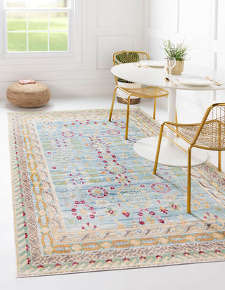 Unique Loom Austin T-H204B Blue Area Rug Rectangle Lifestyle Image Feature