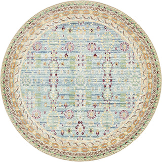 Unique Loom Austin T-H204B Blue Area Rug Round Top-down Image