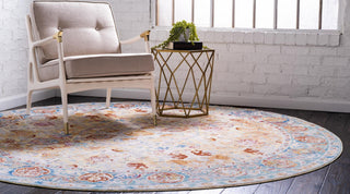 Unique Loom Austin T-H206B Beige Area Rug Round Lifestyle Image