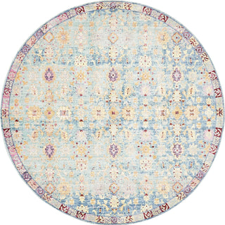 Unique Loom Austin T-H214B Blue Area Rug Round Top-down Image