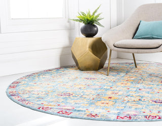 Unique Loom Austin T-H214B Blue Area Rug Round Lifestyle Image