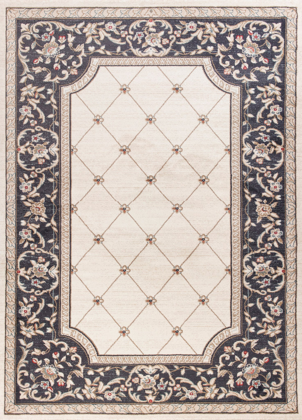 KAS Avalon 5614 Ivory/Grey Courtyard Area Rug – Incredible Rugs and Decor