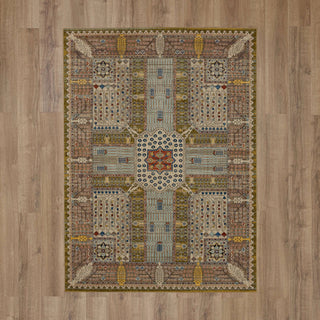 Karastan Pandora Avarice Dark Beige Area Rug On Wood 