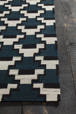 Chandra Avon AVO-34400 Blue/Black/White Area Rug Corner Shot