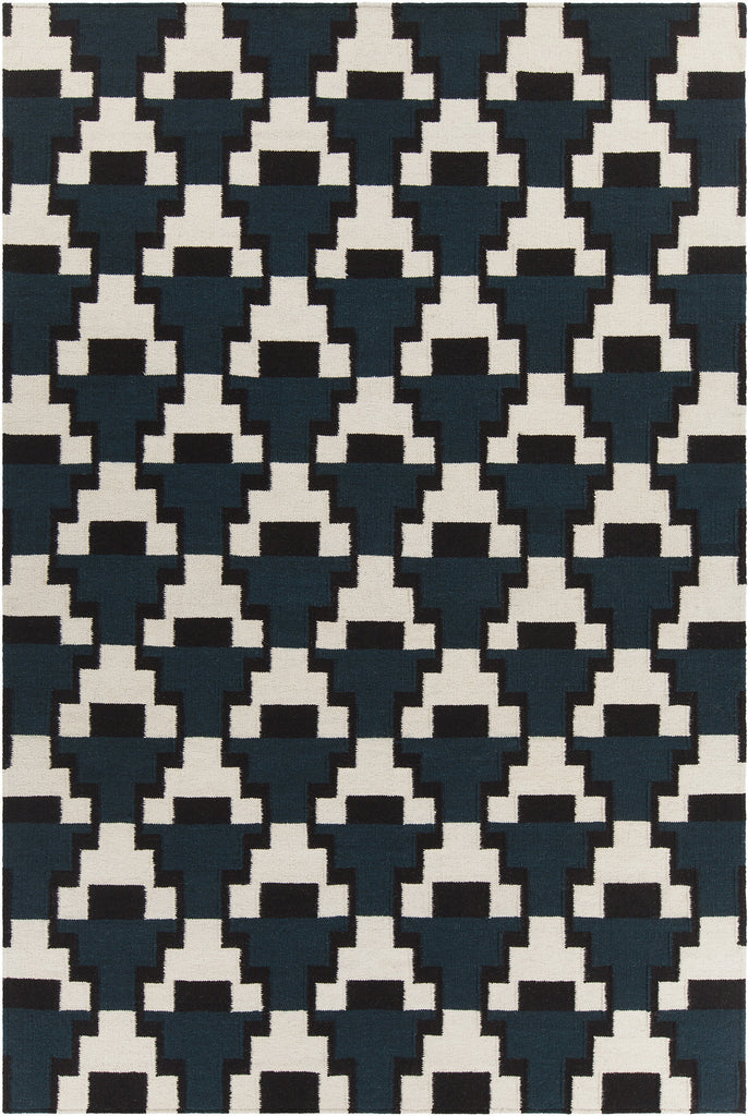 Chandra Avon AVO-34400 Blue/Black/White Area Rug main image